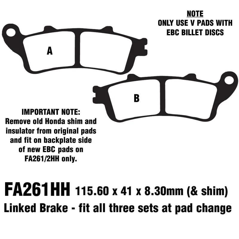 GENUINE HONDA ST1300 REAR BRAKE PAD SET ALL MODELS