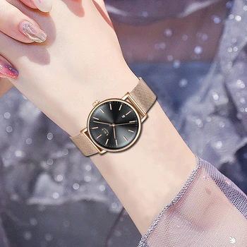 

LIGE luxury Steel Mesh Ladies watch Women Ultra-thin Stainless Steel Strap Quartz Watch Fashion Women Watches Relogio Feminino