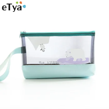 

eTya Portable Travel Cosmetic Bag Women Cartoon Zipper Make Up Makeup Case Organizer Storage Pouch Toiletry Beauty Wash Kit Bag