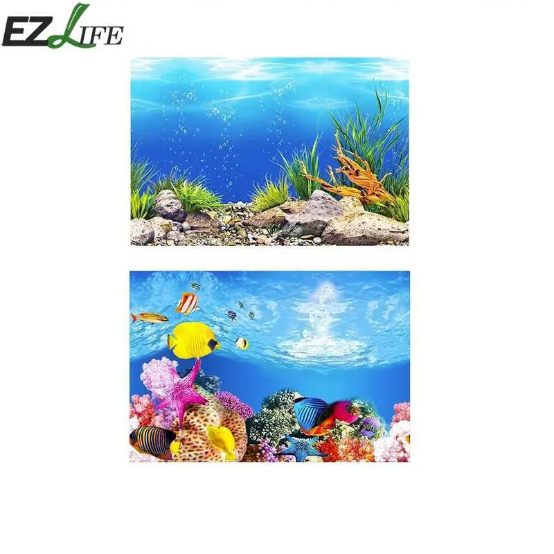

Ezlife 1 Pc Fish Bowl Background Painting 3d Background Aquarium Decorate Ocean Landscape Poster Fish Tank Background
