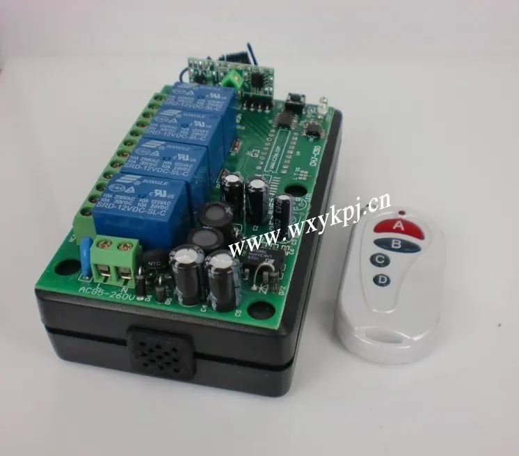 

10~ 200M Wide Rang Voltage 85V~220V 10A 4CH Channel RF Wireless Remote Control System Receiver & Transmitter Learning code