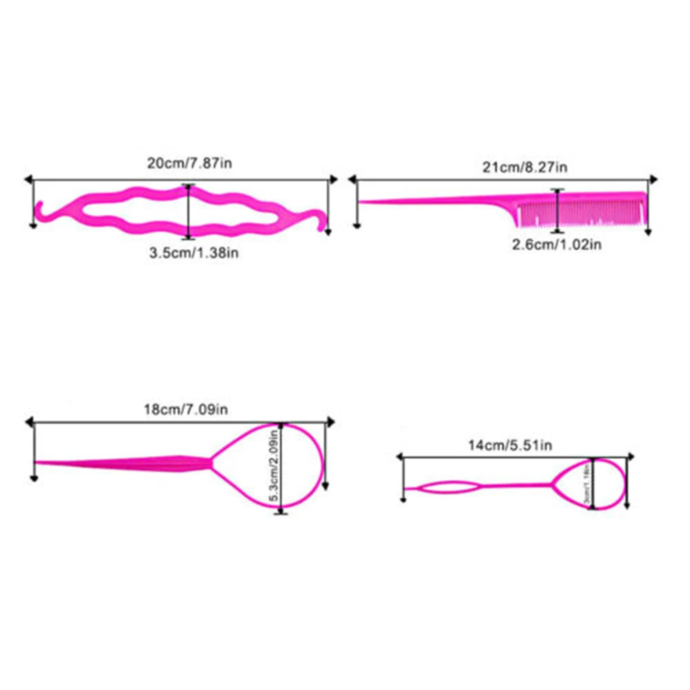 4 шт./компл. 3 вида высоты каблука; Magic заколка для волос булочка аппарат для сворачивания трубочек для укладки волос набор Шнуровых плетение волос расширения Твист бигуди инструмент для укладки волос