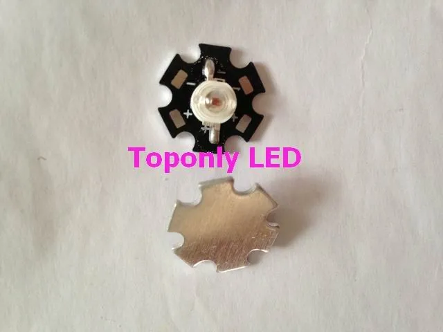 

620-630nm 3w red color led diode lamp DC2.4-2.8V 90-100lm with star PCB heatsink 1000pcs/Lot factory wholesale DHL free shipping