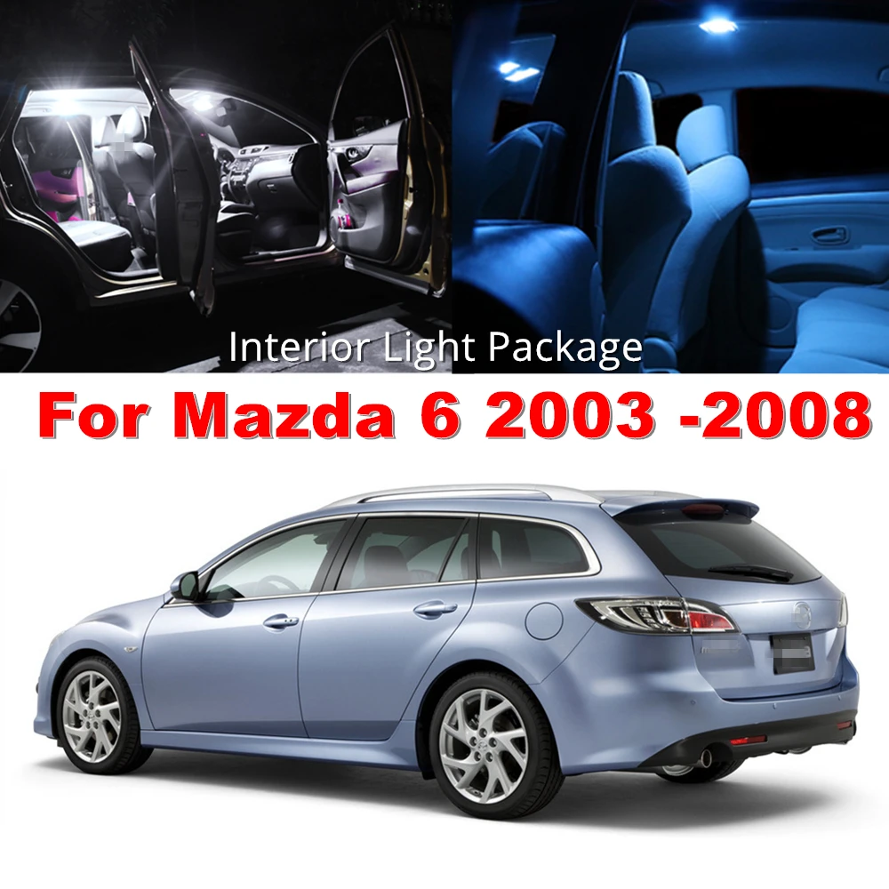 Us 10 38 20 Off Wljh 9pc 2835 Smd Led Car Interior Light Bulb Lighting Package For Mazda 6 2003 2004 2005 2006 2007 2008 Crystal Blue Pure White In