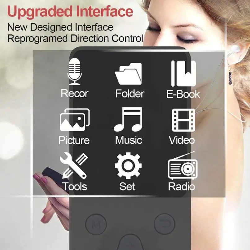 TF карта (не входит в комплект) MP3Lossless Sound Music Player FM рекордер walkman mini mp3 Поддержка