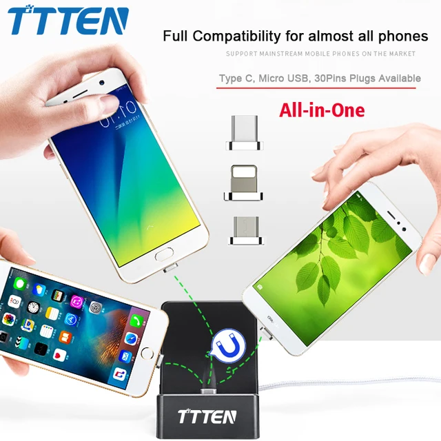 Ttten Magnet Charger Desktop Micro Usb Type C All In One Charging Ttten Magnet Charger Desktop Micro Usb Type C All In One Charging Station Universal Dock