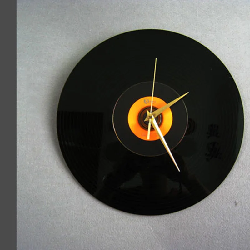 Quartz Round Vintage Wall Clock Design CD Black Vinyl Record Clock Duvar Saati Horloge Mural kitchen Watch for Home Decor