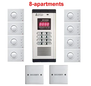 

XinSiLu Home Security non-visual building intercom system for 8-apartments ,hand-free audio door phone ,PASSWORD unlock