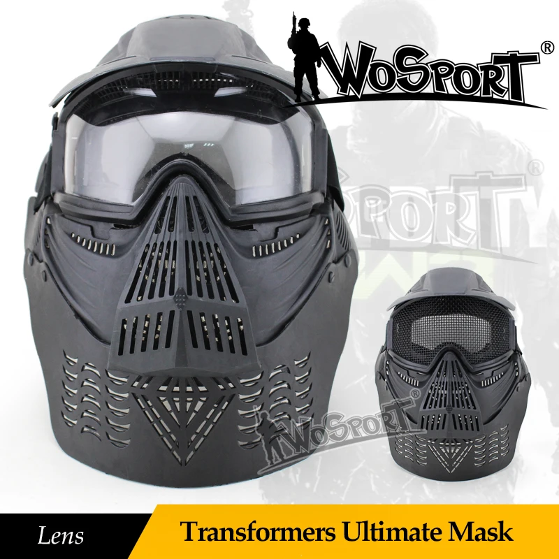 

Tractical airsoft CS mask Paintball Masks Tactical Airsoft Transformers Ultimate Full Face PC Lens Mask