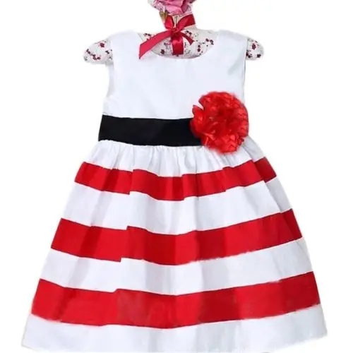 

Baby Girls Kids Striped Dress Party Dresses Outfit Clothes Sundress 0-5Year