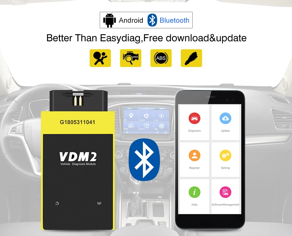 2020 Новый UCANDAS VDM2 полная система V5.2 Bluetooth/Wifi OBD2 VDM II для Android 2 OBDII сканер кодов PK easydiag