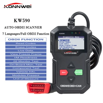 

Professional OBD2 Scanner Code Reader Auto Diagnostic Scanner Full OBDII Function Multi-languages Auto Scanner Checker KW590