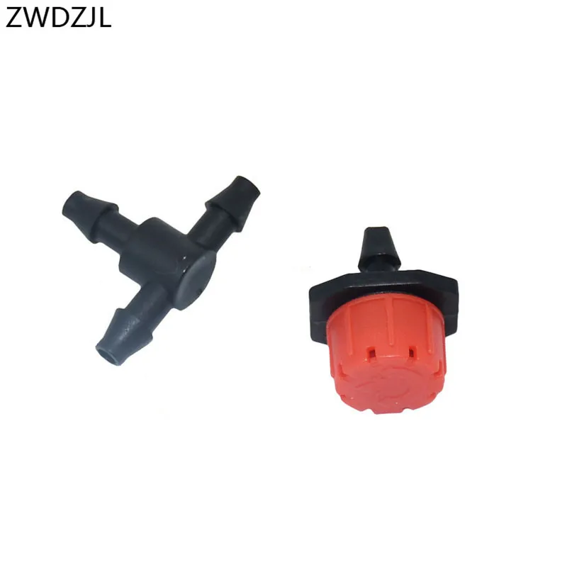 

Irrigation dripper 8 holes red Adjustable Sprinkler 1/4tee Barb Connector Fog Connector 4/7 Hose Adapter watering 30set