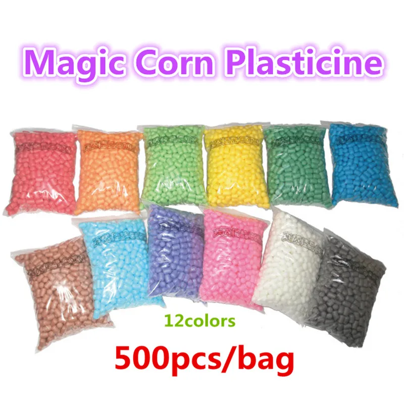wholesale 500pcs Starch Miou Kids Colorful 3D diy Building Blocks Magic Corn Plasticine Children