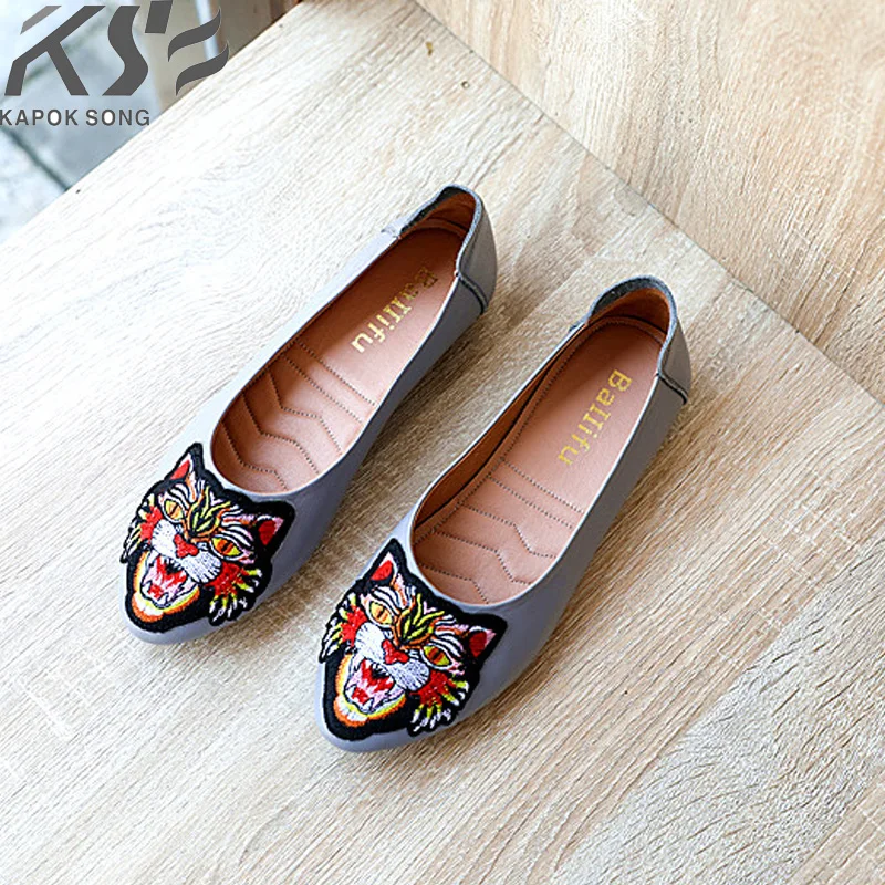 Suela Planos Cuero Danza Hembra gray Mujeres Diseñador De red Lujo Suave Cómodos white Black Realmente Zapatos Genuino Fashional CxCWOn5r