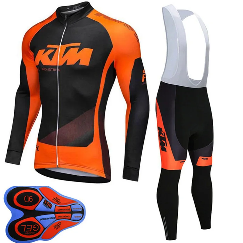 

Cycling T-shirt 2018 Pro Team Long Sleeve MTB Bike Clothing Men Sportswear Uniform Cycling Man Bib Pants Set Biciclet 9