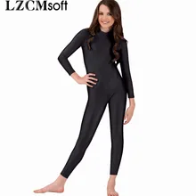 LZCMsoft Детский комбинезон с длинными рукавами для девочек, балетный костюм для танцев, гимнастики, полные трико, спандекс, сценическая Одежда для танцев