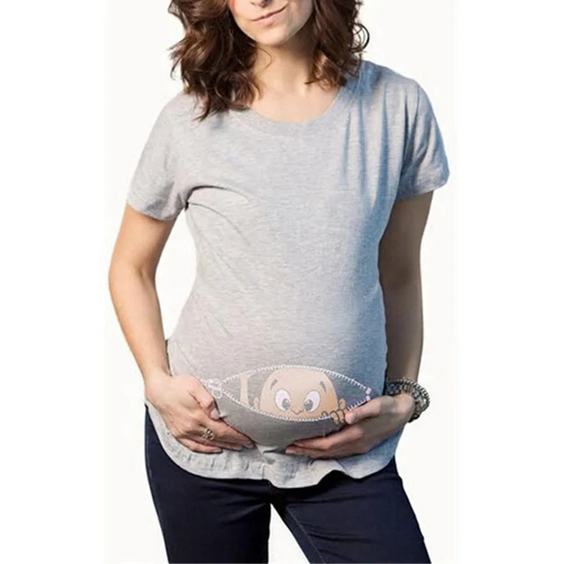 Chivry/Футболка для беременных; женская летняя повседневная Милая футболка с круглым вырезом и рисунком для малышей; футболки с короткими рукавами для беременных и мам; топы для беременных - Цвет: Style 5