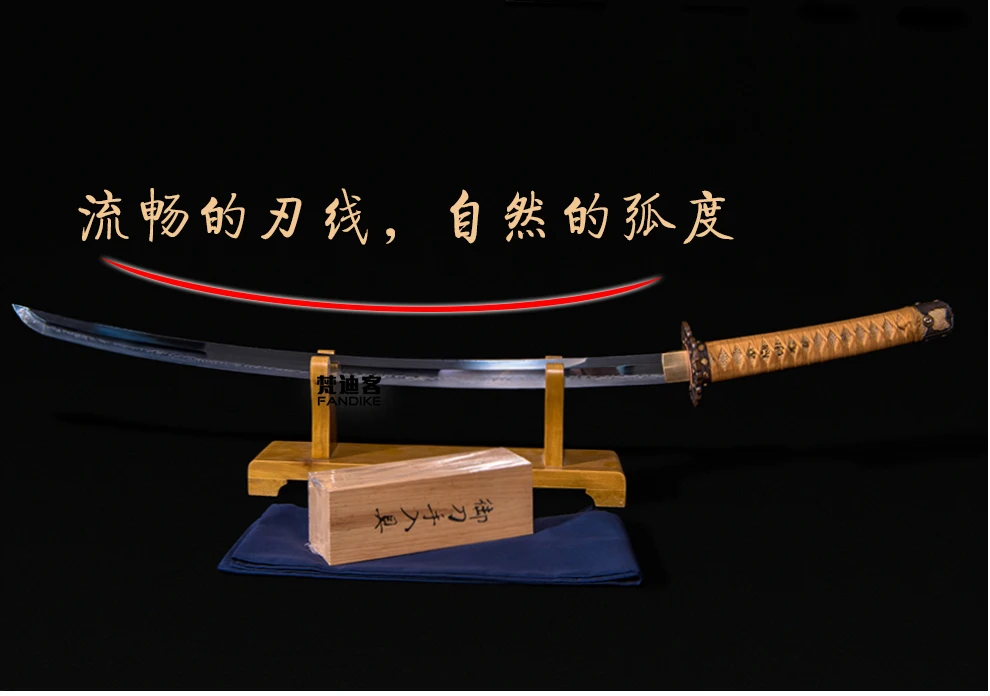 Handmade Clay Tempered T1095 Steel Japanese Sword Full Tang Handmade Folded Steel Blade Tachi Battle Ready Katana