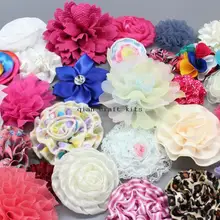 12 шт., набор из бутиков для самостоятельного изготовления цветов из ткани от 2 до 4 дюймов, произвольный дизайн, набор для образцов цветов, сумка для захвата