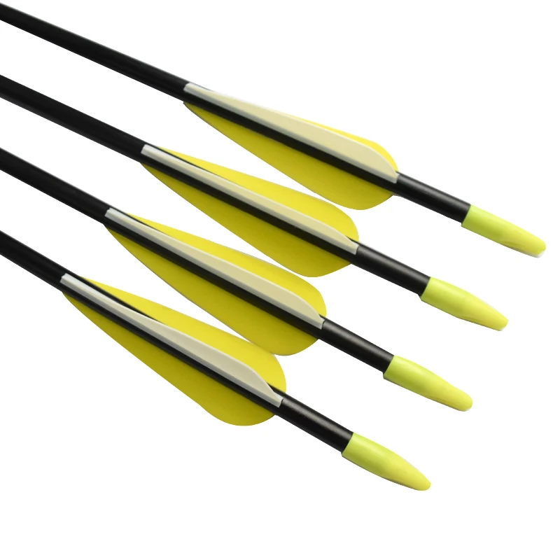 12Pcs 24" 26" 28" Spine700 Fiberglass Arrows with Plastic Vanes for