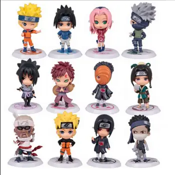 

12 Pcs/set Naruto Action Figure Q Edition Sasuke Figurine Anime 7cm PVC Model Doll Collection Children Baby Kids Toys