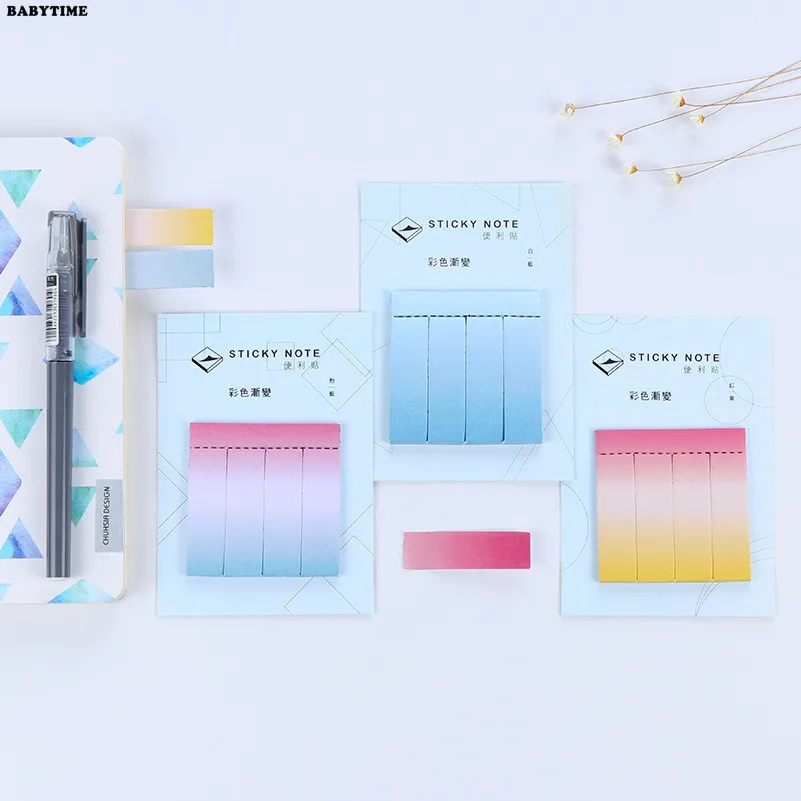 1 шт. Цвет gradien Блокнот Бумага Заметок Post-It блокнот канцелярские papeleria школьные