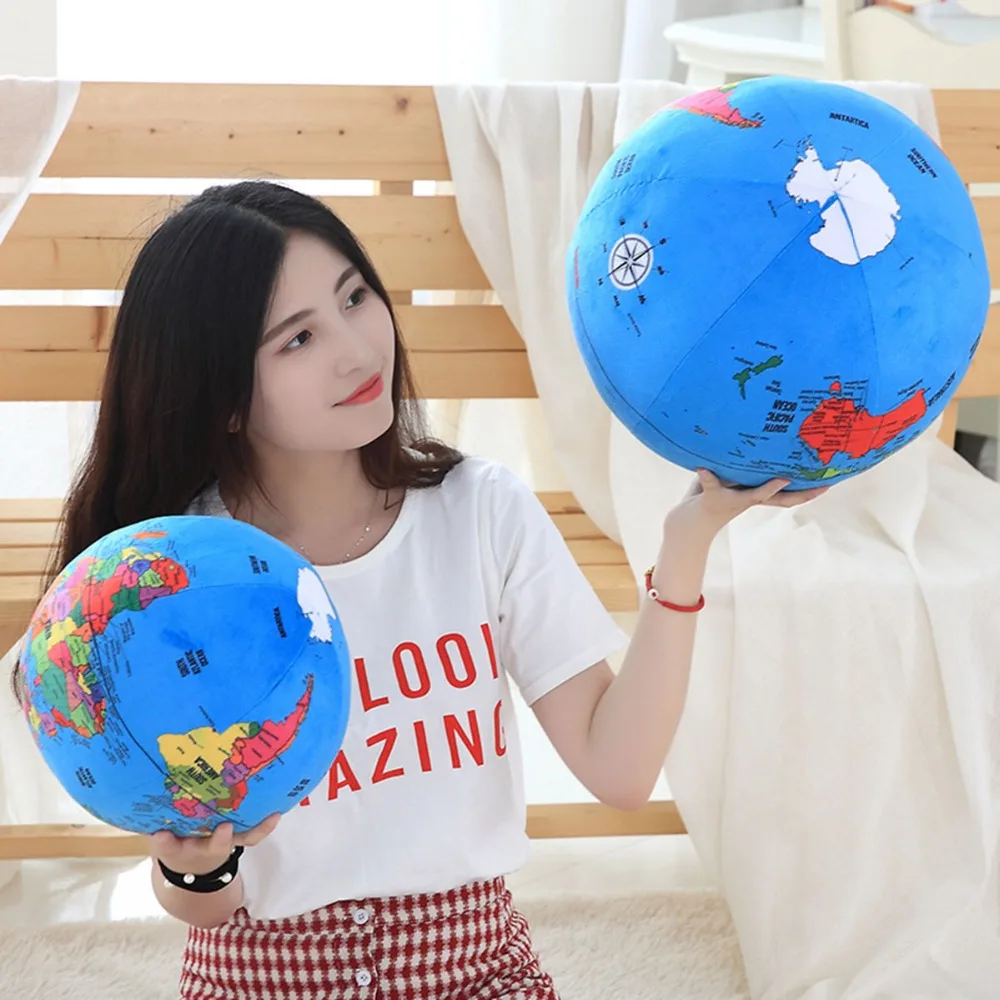 

New Plush Tellurion Toy Terrestrial Globe Doll Soft Stuffed Round Ball Cushion Kid Birthday Gift Prop Toy Home Decor