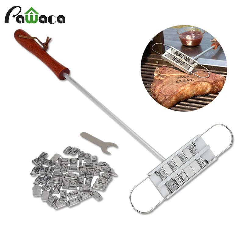 New Design BBQ Branding Iron Set with Changeable 55 Letters Barbecue