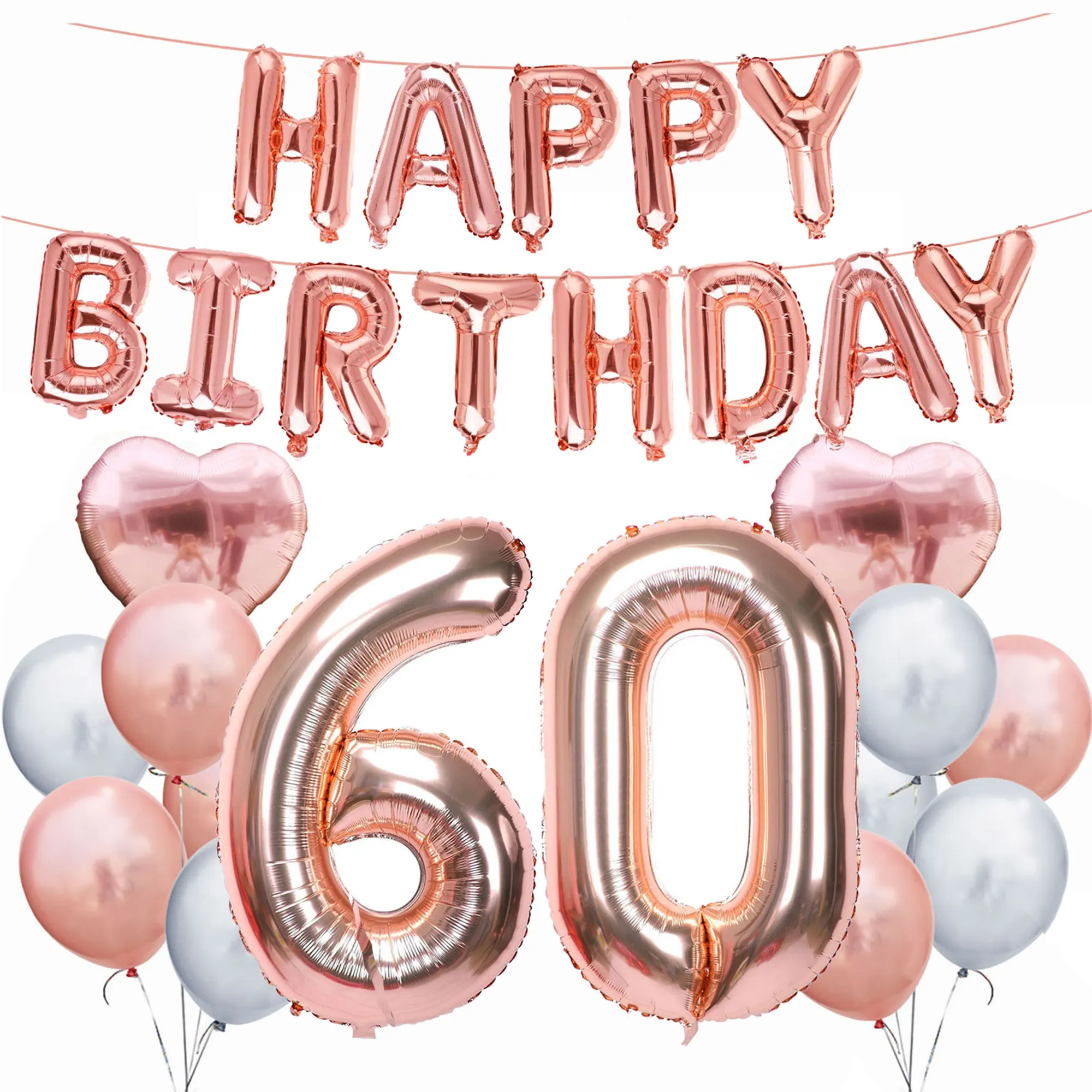 ZLJQ 30, 40, 50, 60, 70, 80 лет, товары для дня рождения, для вечеринок, розовое золото, с днем рождения, фольгированный шар, для взрослых, для дня рождения, украшения, балон