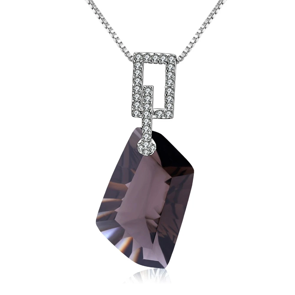 Smoky Quartz Natural Gemstone 925 Sterling Fine Silver Pendant Jewellery