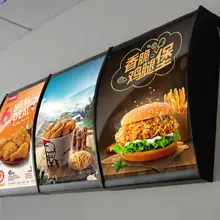 400 мм x 500 мм размер) изогнутые тонкие Лайтбоксы, светодиодный фаст-фуд панель для меню ресторана светодиодный световой ящик защелкивающаяся рамка