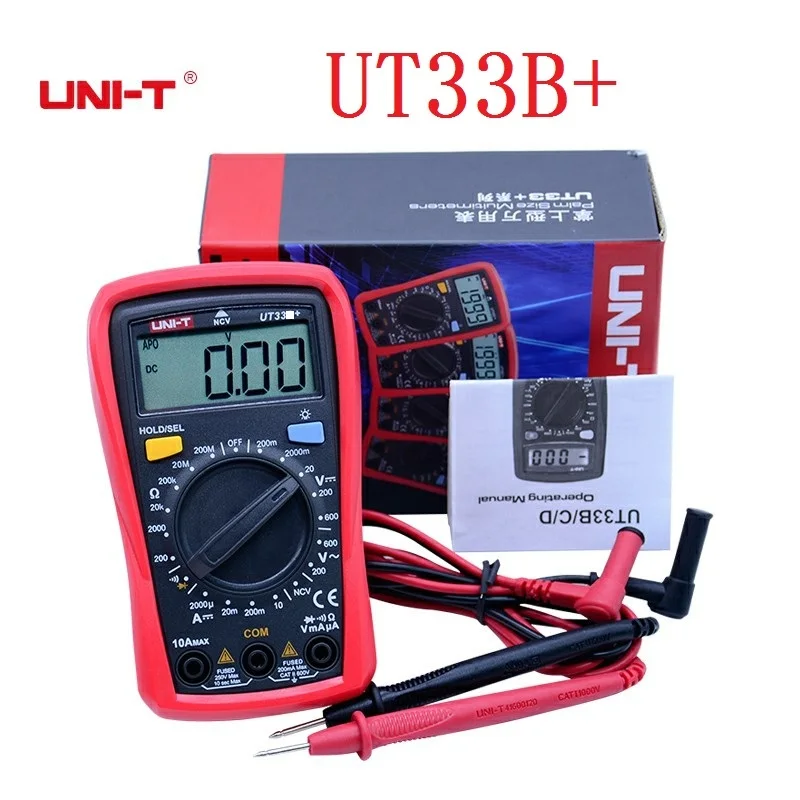 Мегаомметр Цифровой мультиметр UNI-T UT33A+ размер ладони мультитестерный Амперметр Автоматический диапазон цифровой мультиметр DC/AC Сопротивление