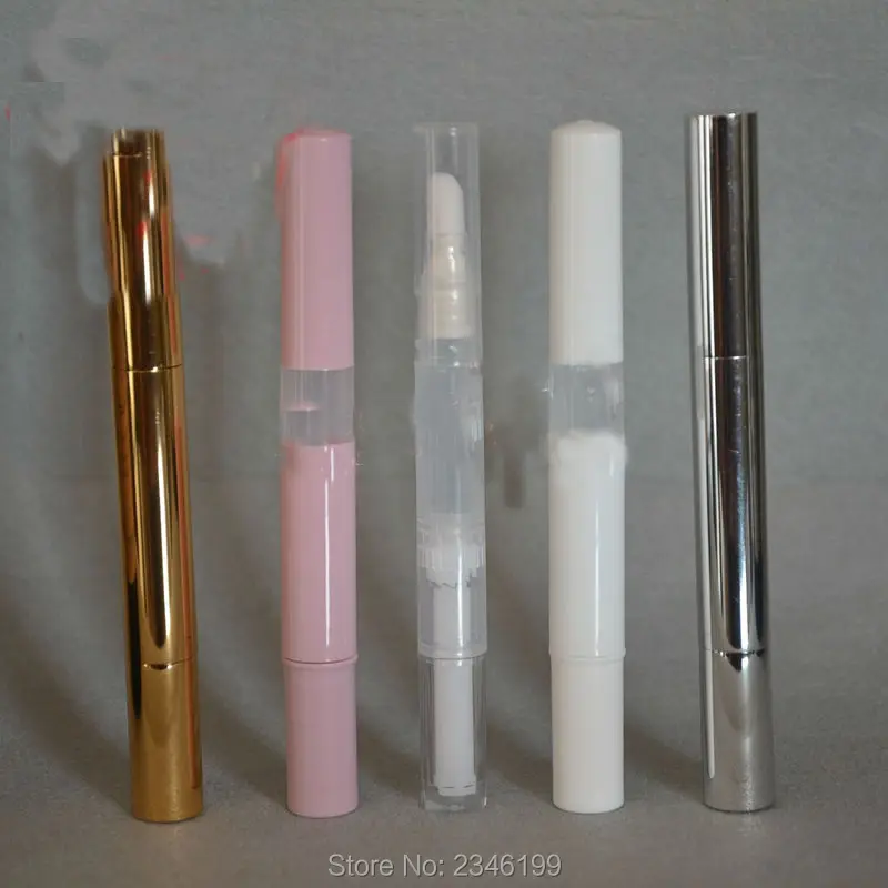 

3ML 50pcs/lot Empty Essence Packing Tube, High-end Beauty Tool DIY Makeup Cosmetic Container, Silver Gold Color Lip Gloss Pen