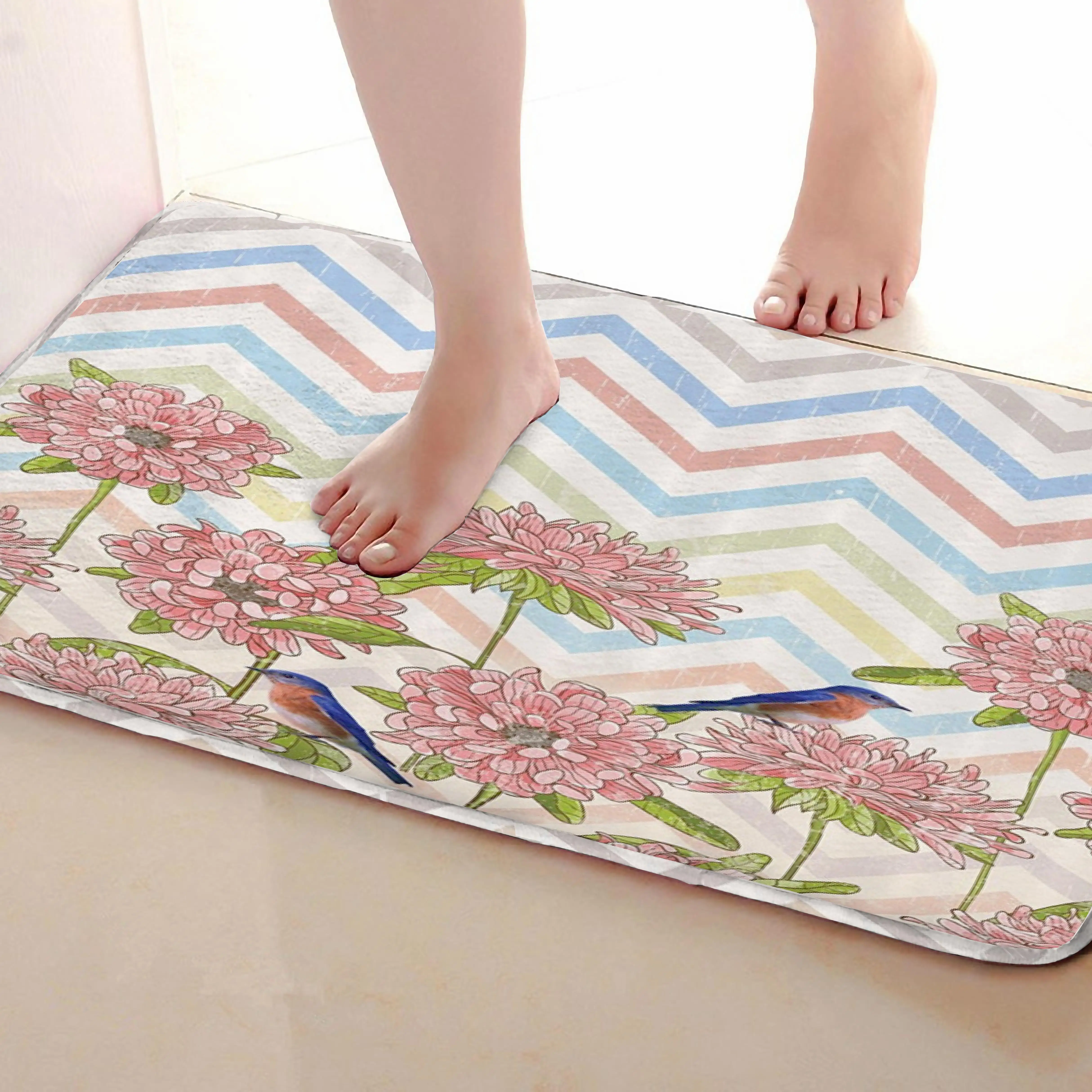 Хризантема стиль Коврики для улицы, забавные Противоскользящие коврики для ванной, дверные коврики, дверные коврики под входную дверь