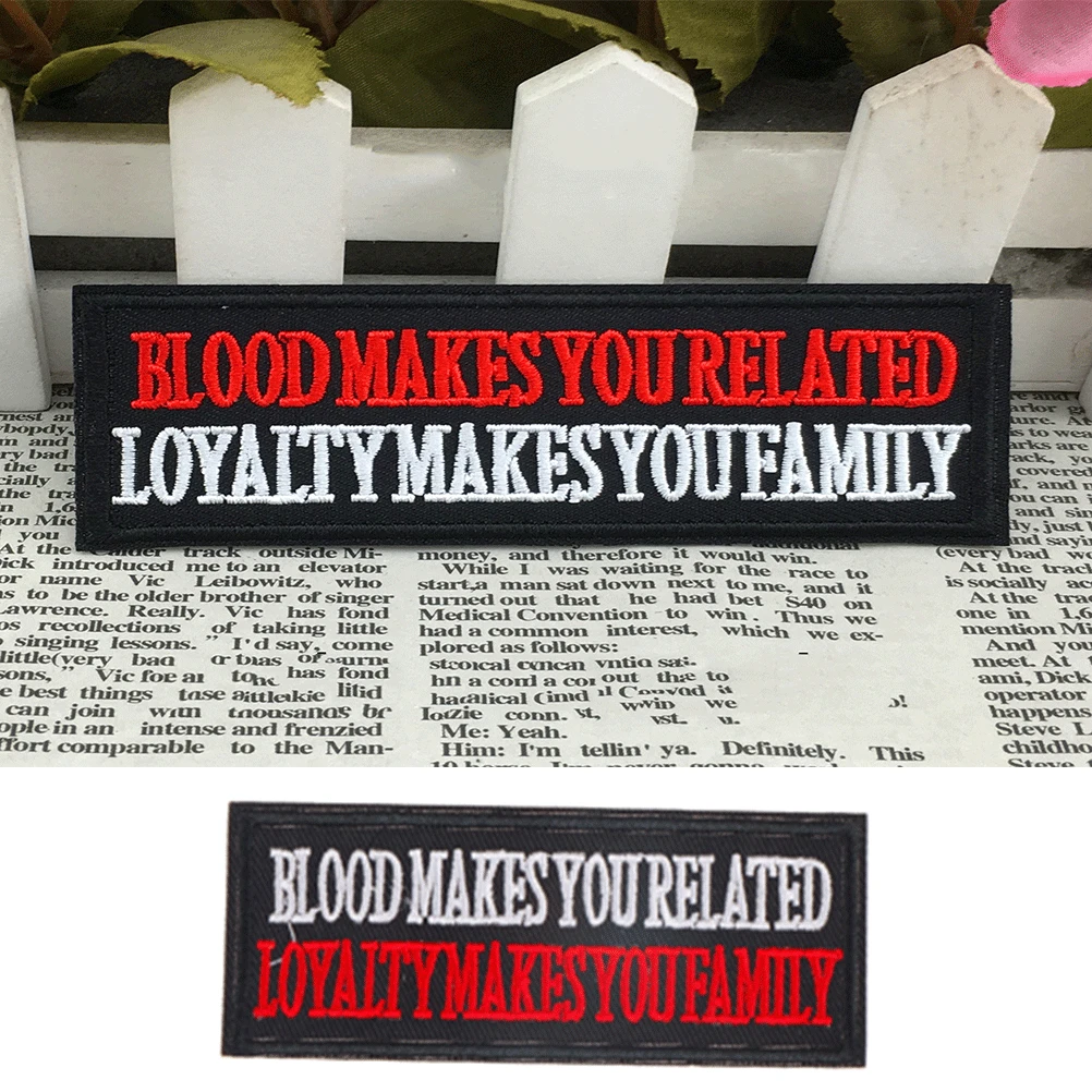 BLOOD MAKES YOU RE (Size:10*3.8cm) Cloth Badges Mend Decorate Patch Jeans Bag Clothes Apparel Sewing Decoration Applique Patches