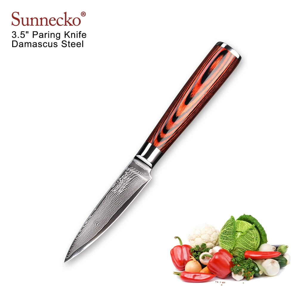 SUNNECKO 3 5 &quotДамасская овощерезка для фруктов нож очистки овощей 73 слоя японский VG10