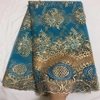 

latest African 3D Lace Fabric 2018 High Quality Yellow French Beaded Tulle Lace Fabric African For Party Dresses H20-1