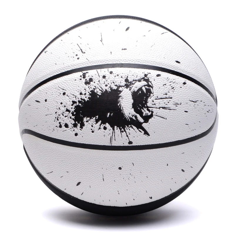 white colour Professional Basketball Size 7 PU Outdoor Sports ...