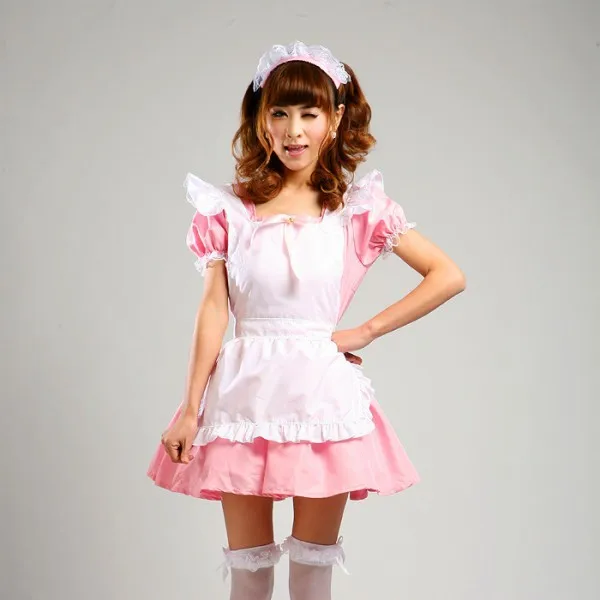 

Shanghai Story Hot Sale Pink Maid Cosplay costumes Japanese Anime Cosplay for women Girls Lolita Dress Restaurant Uniforms set