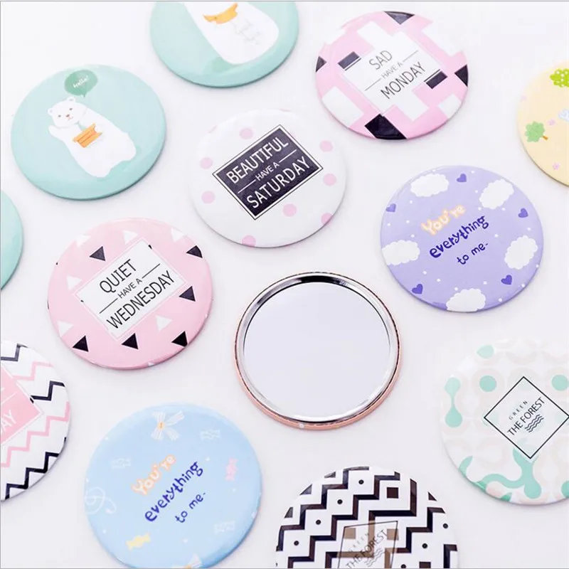

Multi Styles Round Makeup Mirror Cartoon Pattern Portable Compact Pocket Women Girl Cosmetic Small Compact Mirrors