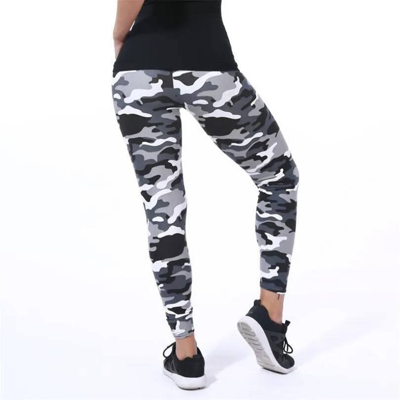 VISNXGI бренды женские леггинсы Высокие эластичные обтягивающие леггинсы с камуфляжной расцветкой весна лето похудение для женщин досуг Jegging Брюки для отдыха - Цвет: K208 Camouflage 7