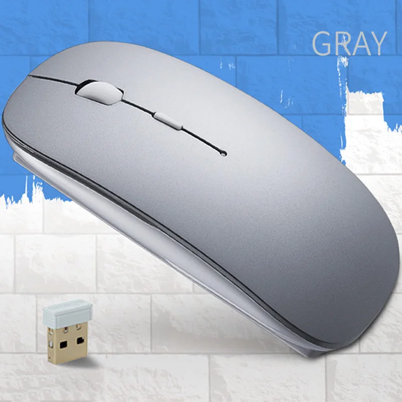Перезаряжаемая мышь для геймера, беспроводная мышь для xiaomi Macbook Air/pro Max OS, оптическая игровая мышь, супер Бесшумная мышь, беспроводная sem fio - Цвет: Dark gray wireless