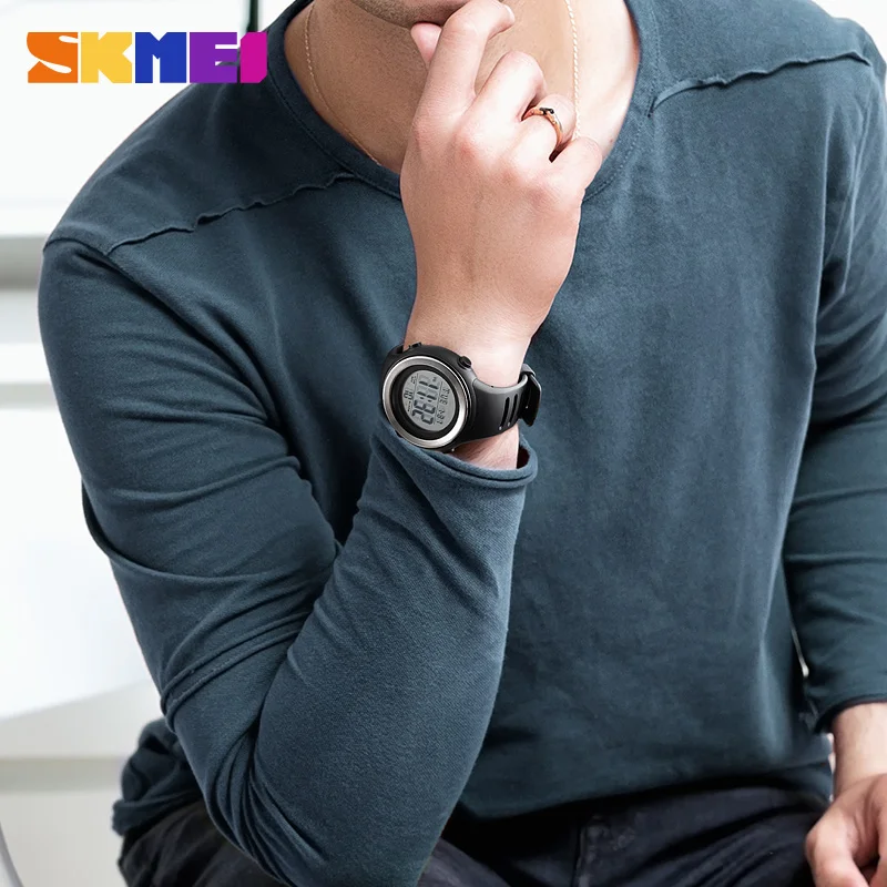 SKMEI Модные Простые спортивные часы мужские часы с будильником светодиодный дисплей водонепроницаемые 5 бар подсветка цифровые часы Relogio Masculino 1394