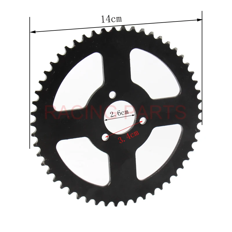 Free shipping T8F 54T 26mm Black Rear Sprocket Pocket Bike Mini Quad