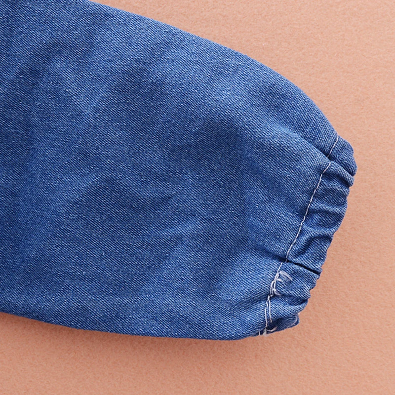 С коротким Рукавом Кружева Denim как Платье 1-3Y детские Дети Малыш Ребенок Девушки Случайные