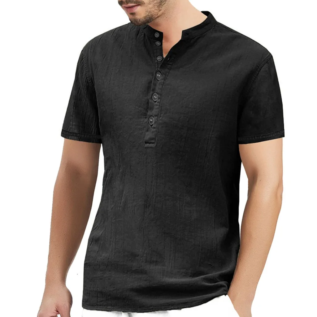 Рубашка поло для мужчин Лето Топ бренд кнопка для одежды Camisa Polo Masculina хлопок конопли короткий рукав Мужская рубашка поло Удобная