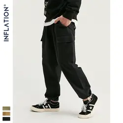 Инфляция 2019 Новая коллекция брюки карго модные брюки одноцветные мужские с завязками на лодыжке Мужские штаны для бега карманные