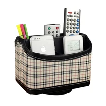 Free 360 Rotation Office Storage Box Leather Phone Makeup Cosmetic Remote Control Sundries Holder Desktop Articles Organizer