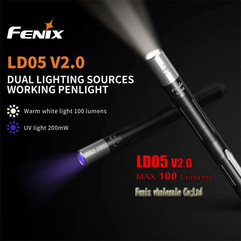 2018 Новый Fenix LD05 V2.0 Макс 100 люменов 2AAA рабочий фонарик который оснащен теплым белым